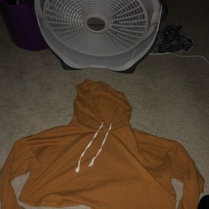 Mustard sweatshirt crop top